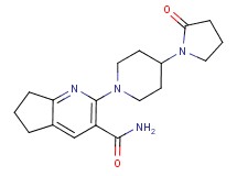 2-[4-(2-oxopyrrolidin-1-yl)piperidin-1-yl]-6,7-dihydro-5H-cyclopenta[b]pyridine-3-carboxamide