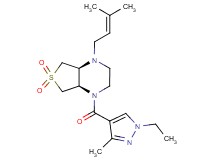 (4aS*,7aR*)-1-[(1-ethyl-3-methyl-1H-pyrazol-4-yl)carbonyl]-4-(3-methyl-2-buten-1-yl)octahydrothieno[3,4-b]pyrazine 6,6-dioxide