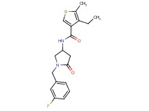 4-ethyl-N-[1-(3-fluorobenzyl)-5-oxopyrrolidin-3-yl]-5-methylthiophene-3-carboxamide