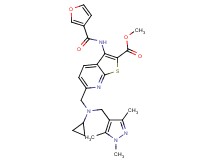 methyl 6-({cyclopropyl[(1,3,5-trimethyl-1H-pyrazol-4-yl)methyl]amino}methyl)-3-(3-furoylamino)thieno[2,3-b]pyridine-2-carboxylate