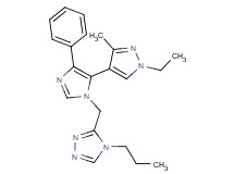 3-{[5-(1-ethyl-3-methyl-1H-pyrazol-4-yl)-4-phenyl-1H-imidazol-1-yl]methyl}-4-propyl-4H-1,2,4-triazole
