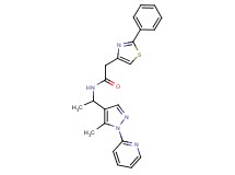 N-{1-[5-methyl-1-(2-pyridinyl)-1H-pyrazol-4-yl]ethyl}-2-(2-phenyl-1,3-thiazol-4-yl)acetamide