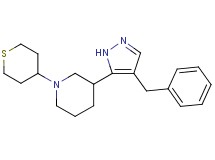 3-(4-benzyl-1H-pyrazol-5-yl)-1-(tetrahydro-2H-thiopyran-4-yl)piperidine