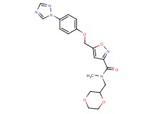 N-(1,4-dioxan-2-ylmethyl)-N-methyl-5-{[4-(1H-1,2,4-triazol-1-yl)phenoxy]methyl}-3-isoxazolecarboxamide