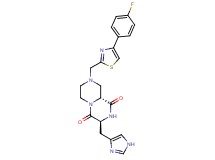(3S,9aR)-8-{[4-(4-fluorophenyl)-1,3-thiazol-2-yl]methyl}-3-(1H-imidazol-4-ylmethyl)tetrahydro-2H-pyrazino[1,2-a]pyrazine-1,4(3H,6H)-dione