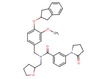 N-[4-(2,3-dihydro-1H-inden-2-yloxy)-3-methoxybenzyl]-3-(2-oxo-1-pyrrolidinyl)-N-(tetrahydro-2-furanylmethyl)benzamide