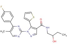 1-[4-(4-fluorophenyl)-5-methyl-2-pyrimidinyl]-N-(2-hydroxybutyl)-5-(2-thienyl)-1H-pyrazole-4-carboxamide