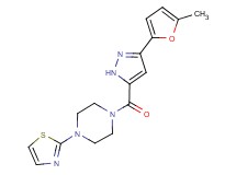1-{[3-(5-methyl-2-furyl)-1H-pyrazol-5-yl]carbonyl}-4-(1,3-thiazol-2-yl)piperazine