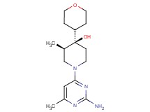 (3R*,4R*)-1-(2-amino-6-methyl-4-pyrimidinyl)-3-methyl-4-(tetrahydro-2H-pyran-4-yl)-4-piperidinol