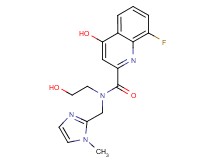 8-fluoro-4-hydroxy-N-(2-hydroxyethyl)-N-[(1-methyl-1H-imidazol-2-yl)methyl]-2-quinolinecarboxamide