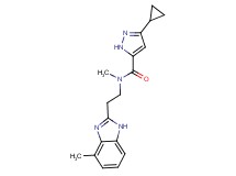 3-cyclopropyl-N-methyl-N-[2-(4-methyl-1H-benzimidazol-2-yl)ethyl]-1H-pyrazole-5-carboxamide