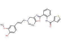 N-[2-(4-{[[(2E)-3-(4-hydroxy-3-methoxyphenyl)-2-propen-1-yl](methyl)amino]methyl}-5-methyl-1,3-oxazol-2-yl)phenyl]-3-thiophenecarboxamide