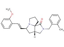 (3aS*,5S*,9aS*)-5-[(E)-2-(2-methoxyphenyl)vinyl]-2-(2-methylbenzyl)hexahydro-7H-pyrrolo[3,4-g]pyrrolizin-1(2H)-one