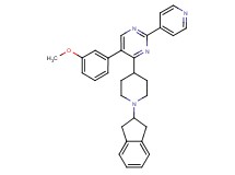 4-[1-(2,3-dihydro-1H-inden-2-yl)-4-piperidinyl]-5-(3-methoxyphenyl)-2-(4-pyridinyl)pyrimidine