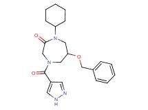 6-(benzyloxy)-1-cyclohexyl-4-(1H-pyrazol-4-ylcarbonyl)-1,4-diazepan-2-one