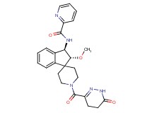 N-{(2R*,3R*)-2-methoxy-1'-[(6-oxo-1,4,5,6-tetrahydro-3-pyridazinyl)carbonyl]-2,3-dihydrospiro[indene-1,4'-piperidin]-3-yl}-2-pyridinecarboxamide