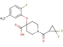 1-[(2,2-difluorocyclopropyl)carbonyl]-4-(2-fluoro-5-methylphenoxy)piperidine-4-carboxylic acid