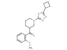 [1-(5-cyclobutyl-1,3,4-oxadiazol-2-yl)piperidin-3-yl][2-(methylthio)phenyl]methanone