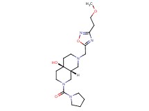 (4aR*,8aR*)-2-{[3-(2-methoxyethyl)-1,2,4-oxadiazol-5-yl]methyl}-7-(pyrrolidin-1-ylcarbonyl)octahydro-2,7-naphthyridin-4a(2H)-ol