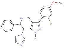 N-{[3-(2-fluoro-4-methoxyphenyl)-1H-pyrazol-4-yl]methyl}-2-(1H-imidazol-1-yl)-1-phenylethanamine