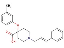 4-(3-methylphenoxy)-1-[(2E)-3-phenylprop-2-en-1-yl]piperidine-4-carboxylic acid