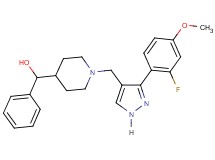 (1-{[3-(2-fluoro-4-methoxyphenyl)-1H-pyrazol-4-yl]methyl}-4-piperidinyl)(phenyl)methanol