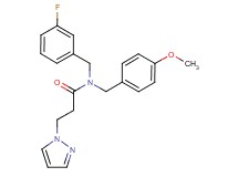 N-(3-fluorobenzyl)-N-(4-methoxybenzyl)-3-(1H-pyrazol-1-yl)propanamide