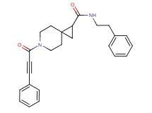 N-(2-phenylethyl)-6-(3-phenyl-2-propynoyl)-6-azaspiro[2.5]octane-1-carboxamide