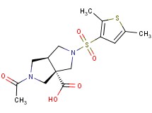(3aS*,6aS*)-2-acetyl-5-[(2,5-dimethyl-3-thienyl)sulfonyl]hexahydropyrrolo[3,4-c]pyrrole-3a(1H)-carboxylic acid