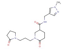 N-[(1-methyl-1H-pyrazol-4-yl)methyl]-6-oxo-1-[3-(2-oxo-1-pyrrolidinyl)propyl]-3-piperidinecarboxamide