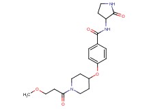 4-{[1-(3-methoxypropanoyl)piperidin-4-yl]oxy}-N-(2-oxopyrrolidin-3-yl)benzamide