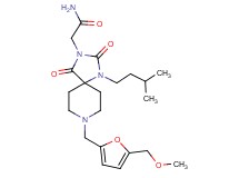 2-[8-{[5-(methoxymethyl)-2-furyl]methyl}-1-(3-methylbutyl)-2,4-dioxo-1,3,8-triazaspiro[4.5]dec-3-yl]acetamide