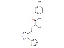 N-(4-methylphenyl)-2-({[5-(2-thienyl)-1H-pyrazol-4-yl]methyl}amino)propanamide
