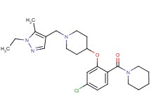 4-[5-chloro-2-(1-piperidinylcarbonyl)phenoxy]-1-[(1-ethyl-5-methyl-1H-pyrazol-4-yl)methyl]piperidine