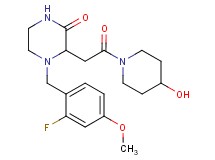 4-(2-fluoro-4-methoxybenzyl)-3-[2-(4-hydroxy-1-piperidinyl)-2-oxoethyl]-2-piperazinone