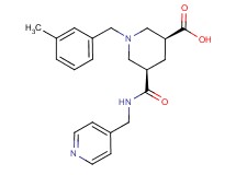 (3S*,5R*)-1-(3-methylbenzyl)-5-{[(4-pyridinylmethyl)amino]carbonyl}-3-piperidinecarboxylic acid