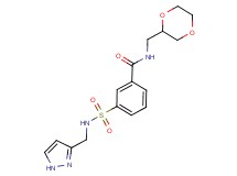 N-(1,4-dioxan-2-ylmethyl)-3-{[(1H-pyrazol-3-ylmethyl)amino]sulfonyl}benzamide