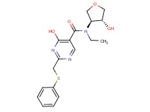 N-ethyl-4-hydroxy-N-[(3S*,4R*)-4-hydroxytetrahydrofuran-3-yl]-2-[(phenylthio)methyl]pyrimidine-5-carboxamide