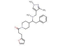 N-[(1,3-dimethyl-1H-pyrazol-4-yl)methyl]-1-{1-[3-(2-furyl)propanoyl]-4-piperidinyl}-N-methyl-2-phenylethanamine