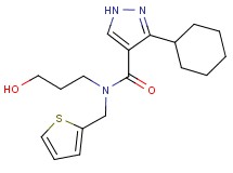 3-cyclohexyl-N-(3-hydroxypropyl)-N-(2-thienylmethyl)-1H-pyrazole-4-carboxamide