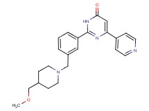 2-(3-{[4-(methoxymethyl)piperidin-1-yl]methyl}phenyl)-6-pyridin-4-ylpyrimidin-4(3H)-one