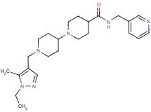 1'-[(1-ethyl-5-methyl-1H-pyrazol-4-yl)methyl]-N-(3-pyridinylmethyl)-1,4'-bipiperidine-4-carboxamide