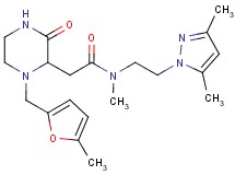 N-[2-(3,5-dimethyl-1H-pyrazol-1-yl)ethyl]-N-methyl-2-{1-[(5-methyl-2-furyl)methyl]-3-oxo-2-piperazinyl}acetamide