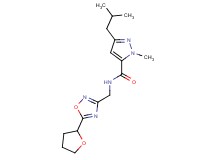 3-isobutyl-1-methyl-N-{[5-(tetrahydro-2-furanyl)-1,2,4-oxadiazol-3-yl]methyl}-1H-pyrazole-5-carboxamide