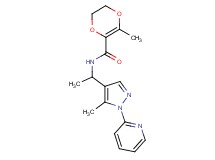 3-methyl-N-{1-[5-methyl-1-(2-pyridinyl)-1H-pyrazol-4-yl]ethyl}-5,6-dihydro-1,4-dioxine-2-carboxamide
