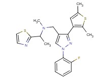 N-{[3-(2,5-dimethyl-3-thienyl)-1-(2-fluorophenyl)-1H-pyrazol-4-yl]methyl}-N-methyl-1-(1,3-thiazol-2-yl)ethanamine