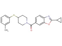 2-cyclopropyl-6-({4-[(3-methylphenyl)thio]-1-piperidinyl}carbonyl)-1,3-benzoxazole