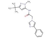 N-(3-tert-butyl-1-methyl-1H-pyrazol-5-yl)-2-(4-phenyl-1H-imidazol-1-yl)acetamide trifluoroacetate