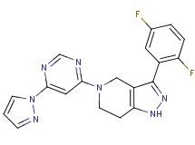 3-(2,5-difluorophenyl)-5-[6-(1H-pyrazol-1-yl)pyrimidin-4-yl]-4,5,6,7-tetrahydro-1H-pyrazolo[4,3-c]pyridine