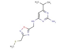 6-isopropyl-N~4~-({3-[(methylthio)methyl]-1,2,4-oxadiazol-5-yl}methyl)pyrimidine-2,4-diamine
